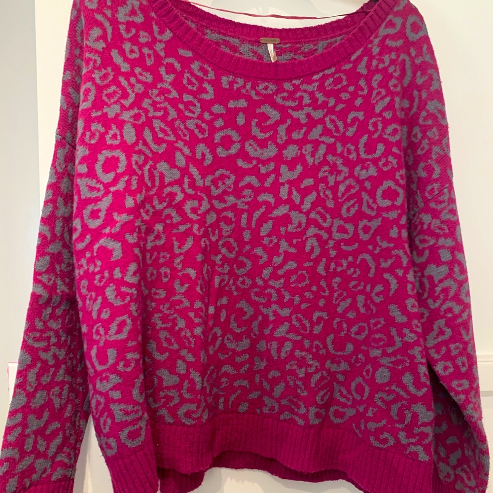 Free People Leopard print pullover sweater